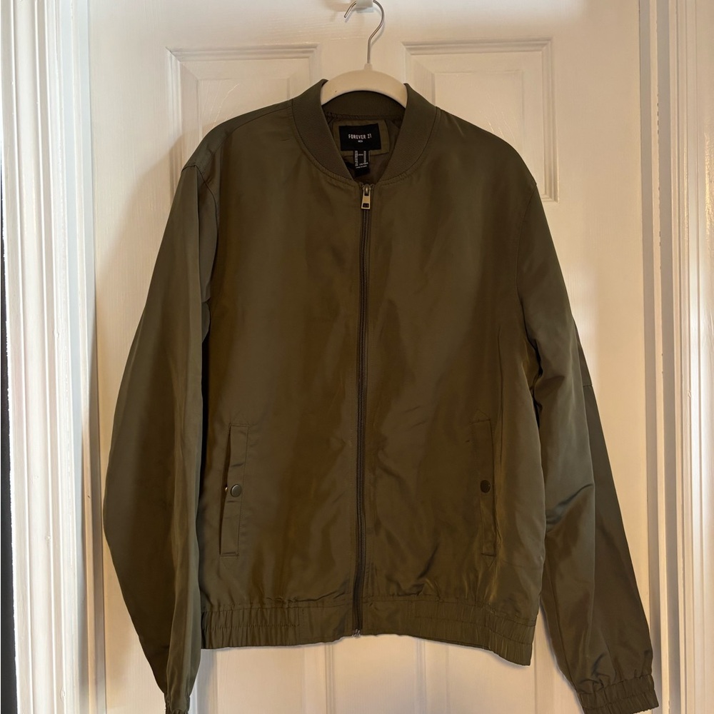 Forever 21 Men's Olive Bomber Jacket